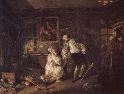 William Hogarth Fashionable marriage groups count the death of painting oil painting artist